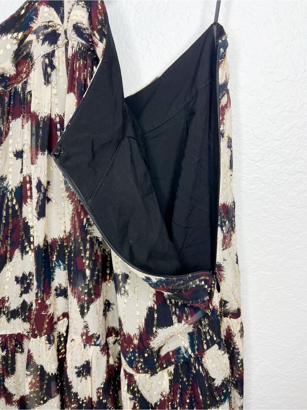 Ba&sh Kandy Maxi Dress Metallic Floral Cut Out size Medium - Picture 11 of 12
